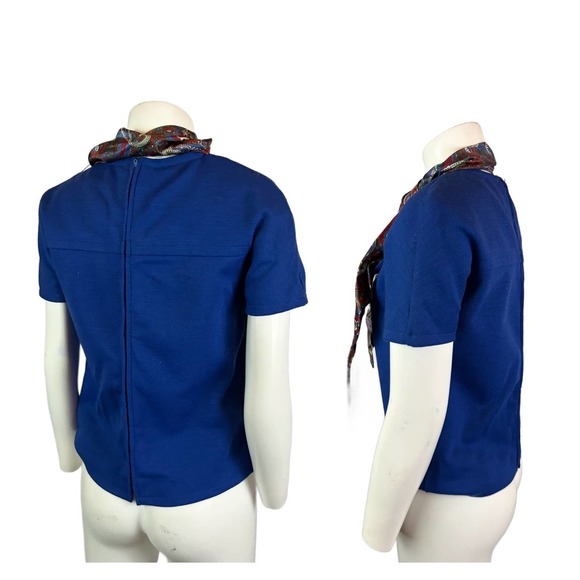 1960s Mod Jonathan Logan Cropped Top Paisley Scarf S/S / Women’s Small * - Picture 4 of 4